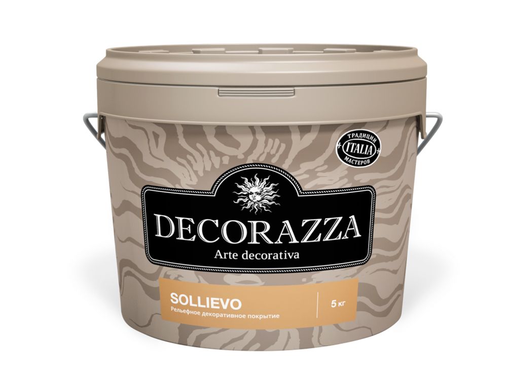 Штукатурка Рельефная с добавлением волокон Decorazza Sollievo(Соллиево) 15 кг.