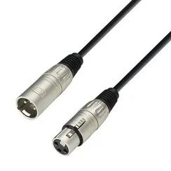 Adam Hall K3MMF1500 - кабель микрофонный XLR (F) - XLR (M), 2 x 0.31 мм2, 15 м, черный