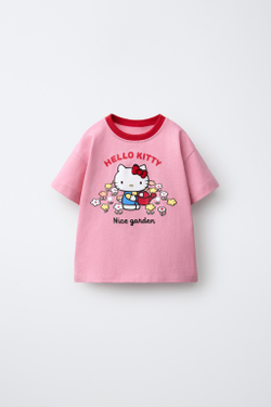 ZARA ФУТБОЛКА С ПРИНТОМ HELLO KITTY © SANRIO, РОЗОВЫЙ