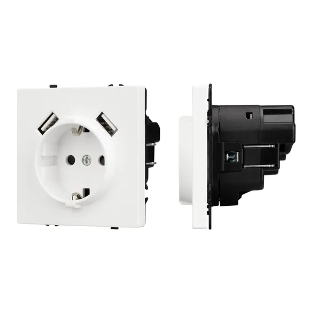 Механизм розетки с USB зарядкой SCT-NOBE-MUAA-SFPL-WH (230V, 16A) (Arlight, -) 054288