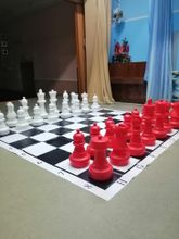 Фигуры 2в1 шахматные ГИГАНТСКИЕ (король 61 см) красно-белые