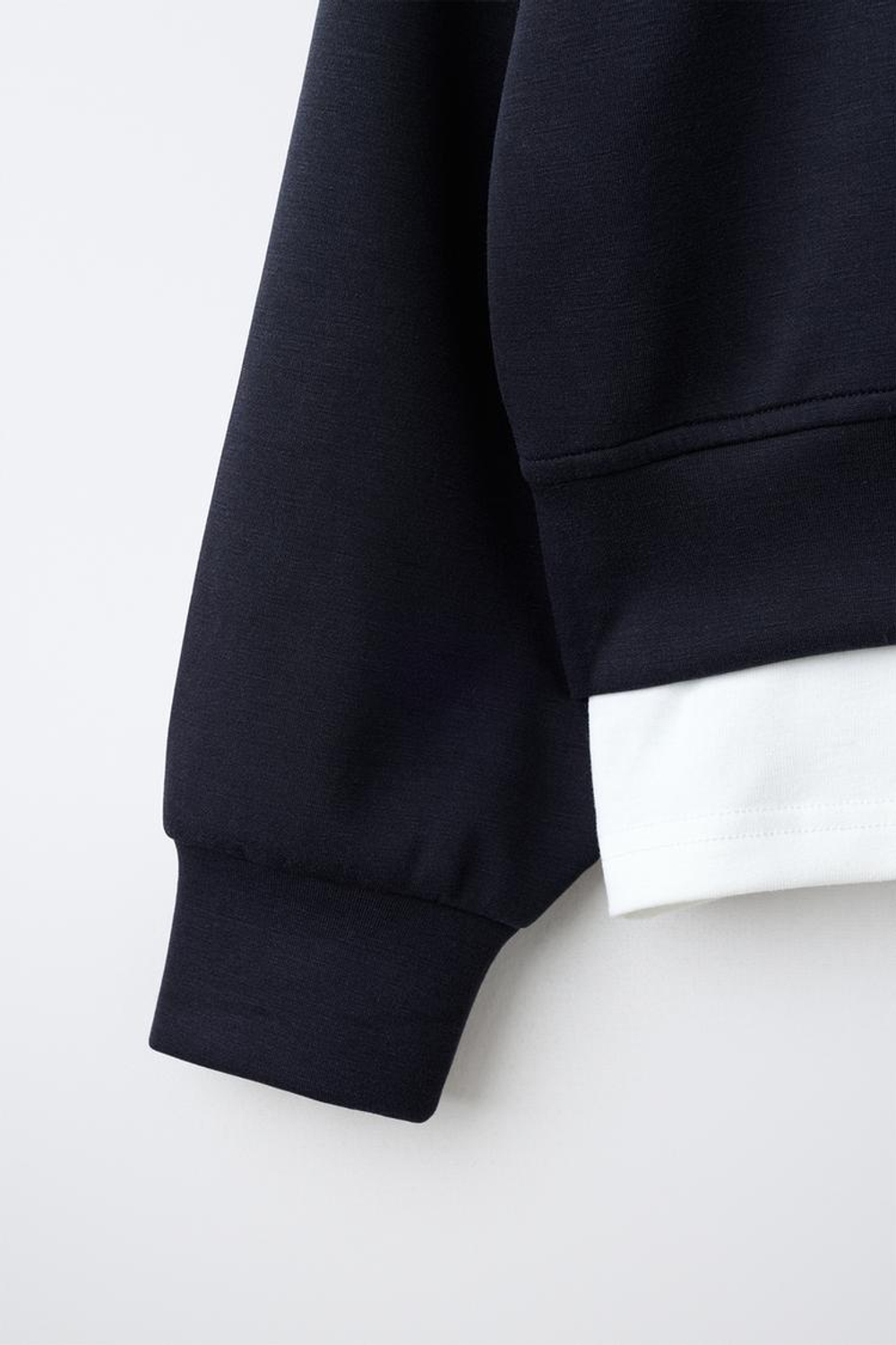 ZARA СПОРТИВНОЕ ХУДИ С КАПЮШОНОМ И ДВОЙНЫМ НИЗОМ, ГЛУБОКИЙ СИНИЙ