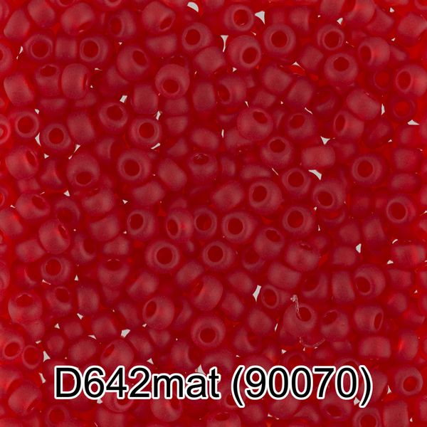 Бисер Gamma 10/0 (2.3 мм), 50 г, D642mat красный мат, 90070, круглый 4