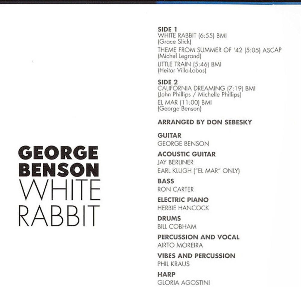 George Benson / White Rabbit (Limited Edition)(Coloured Vinyl)(LP)