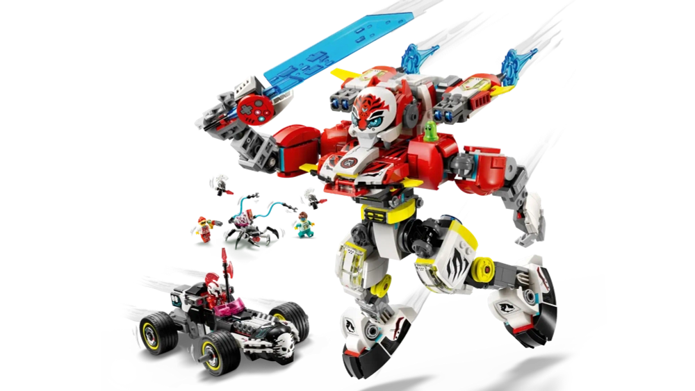 Конструктор LEGO DREAMZzz 71497 Робот-тигр Купера и Hot Rod машина Зеро