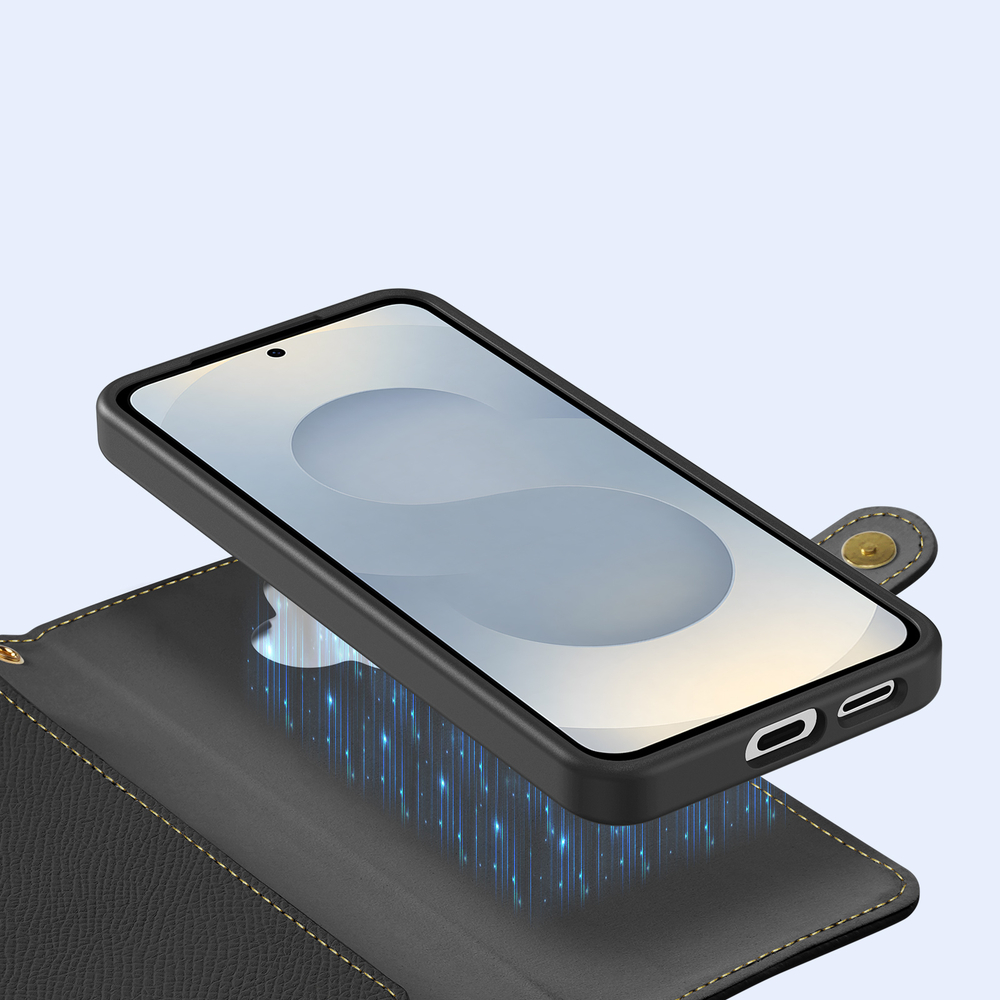 Чехол кошелек с MagSafe из кожи для Samsung Galaxy S26+ Плюс, серия Lawa Series от Dux Ducis