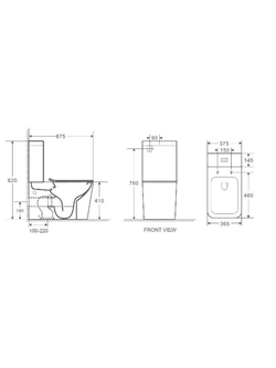 Унитаз компакт белый глянец WeltWasser WW GELBACH 001 XL GL-WT  10000003734 белый глянец
