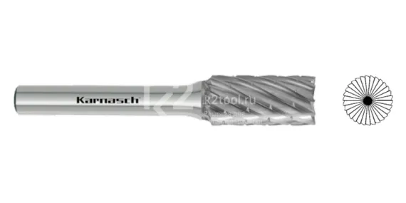 Борфреза твердосплавная Karnasch форма B, 6х18х6х50 мм, насечка HP-3 PRO, без покрытия, арт. 11.4091-010