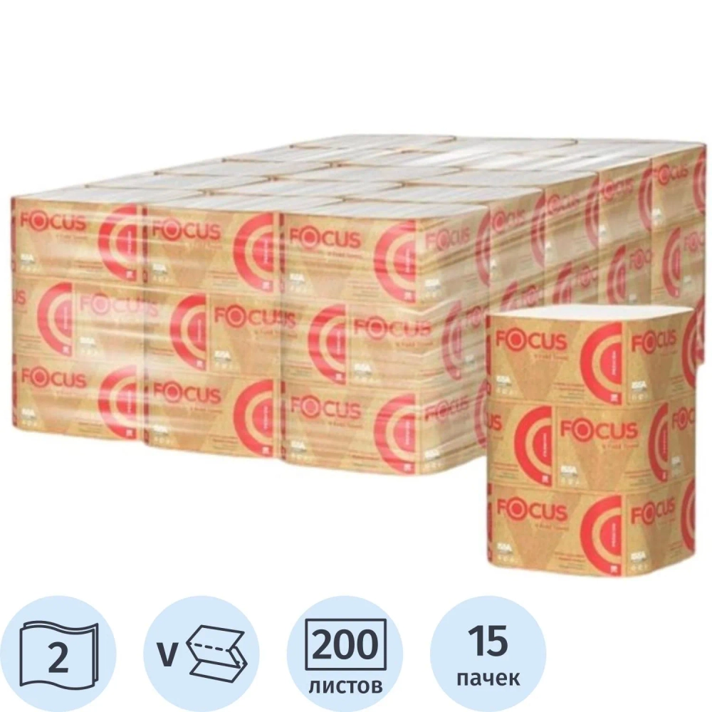 Полотенца бумажные д/дисп FocusPremium2сл 200л15пач/уп_5083739/50