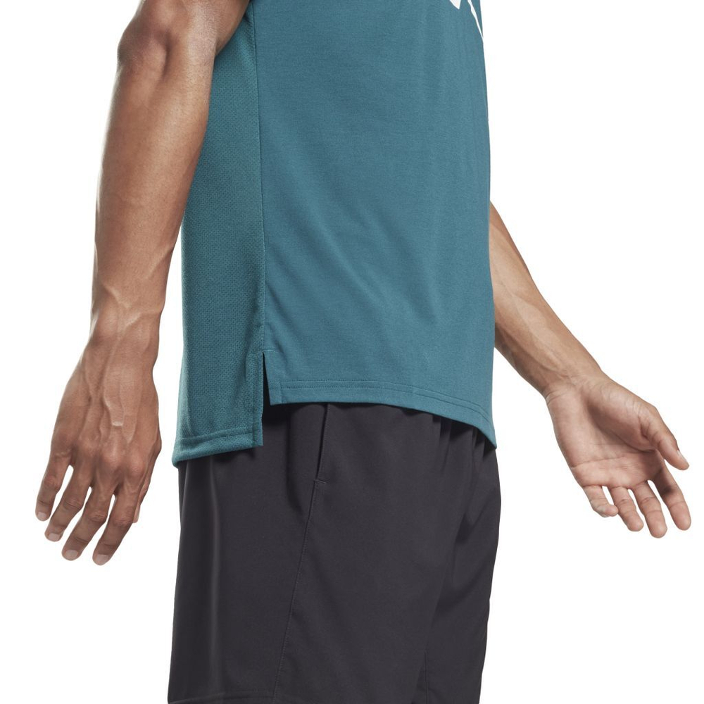 Мужская теннисная футболка Reebok Workout Supremium SS Graphic - зеленый