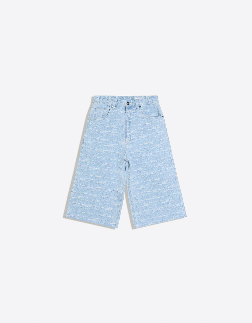 Мужские фактурные джинсовые бермуды super baggy fit - BERSHKA