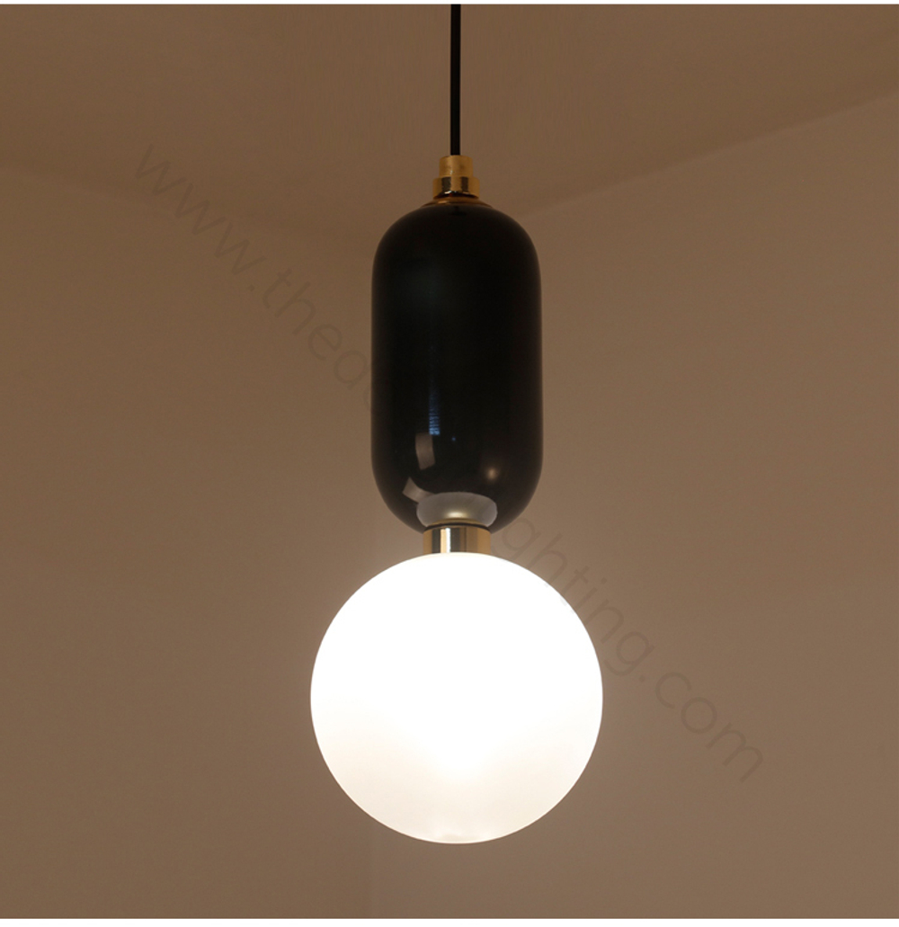 Pendant design lamp Aballs  by Parachilna (Black,  D15)