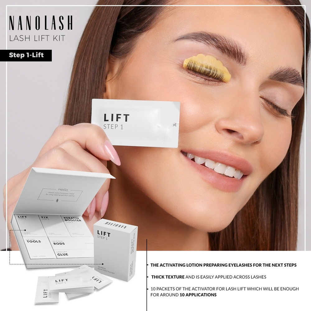 Nanolash Step 1 - Lift - Активатор для подтяжки и ламинирования ресниц, 10 ml