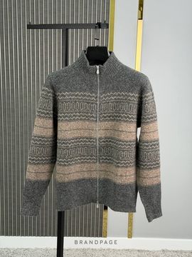 Кардиган серый с бежевым орнаментом от Brunello Cucinelli BP5-913419