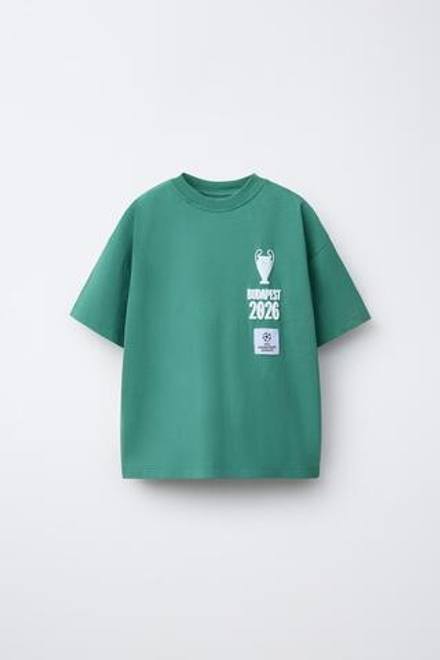 ZARA ФУТБОЛКА С ПРИНТОМ UEFA CHAMPIONS LEAGUE ®, ЗЕЛЕНЫЙ