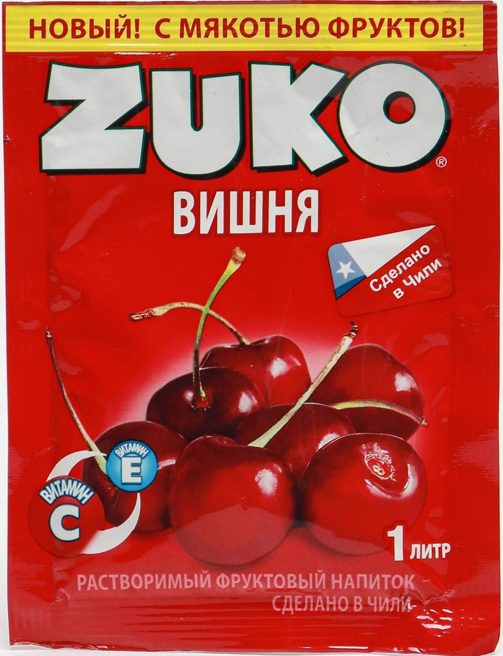 Растворимый напиток ZUKO Вишня  20г*12шт*8 блоков.