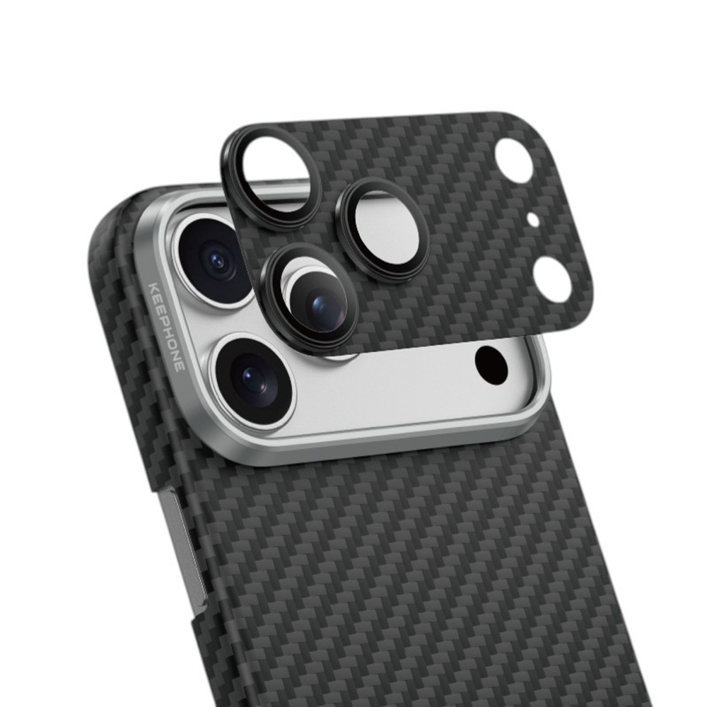 Защитное стекло i-Phone 17 Pro на линзы камеры Keephone Kevlar Lens черное