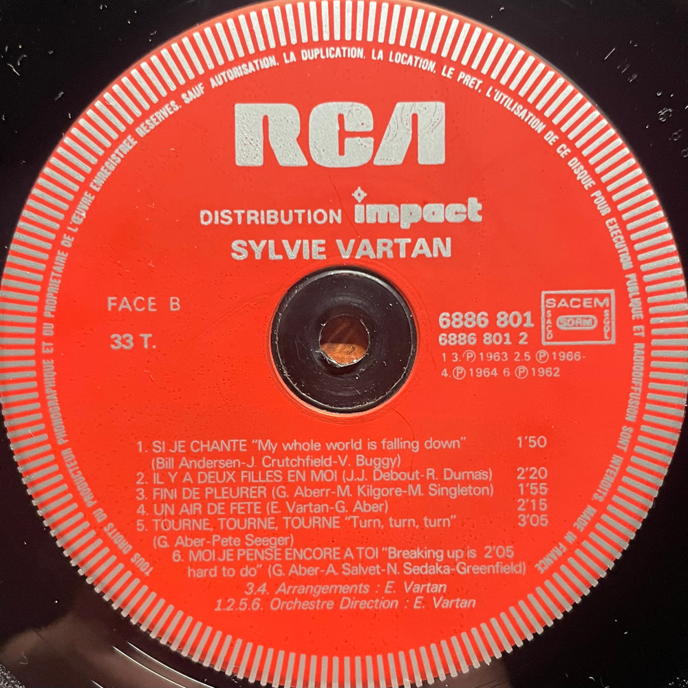 Sylvie Vartan ‎– Sylvie Vartan (Франция)