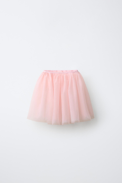 ZARA ЮБКА ИЗ ПОЛУПРОЗРАЧНОЙ ТКАНИ, ЦВЕТ РОЗОВОГО ДЕРЕВА