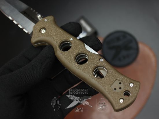 Складной нож Cold Steel 10ABV3 Gunsite Counter Point I c клинком из стали AUS-10A, рукоять Grivory (Griv-Ex)