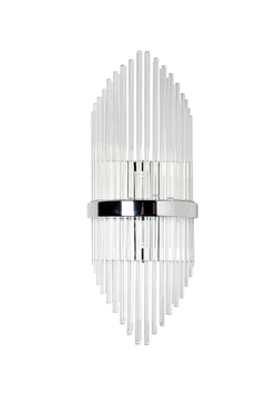 Бра настенное для спальни 55x22см Garda Decor стекло прозрачное/xром