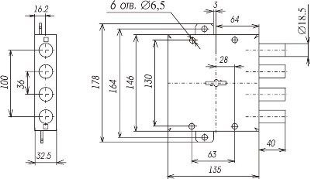 Замок Сенат врезной ЗВСT 1-5 компл. №2 б/п 142
