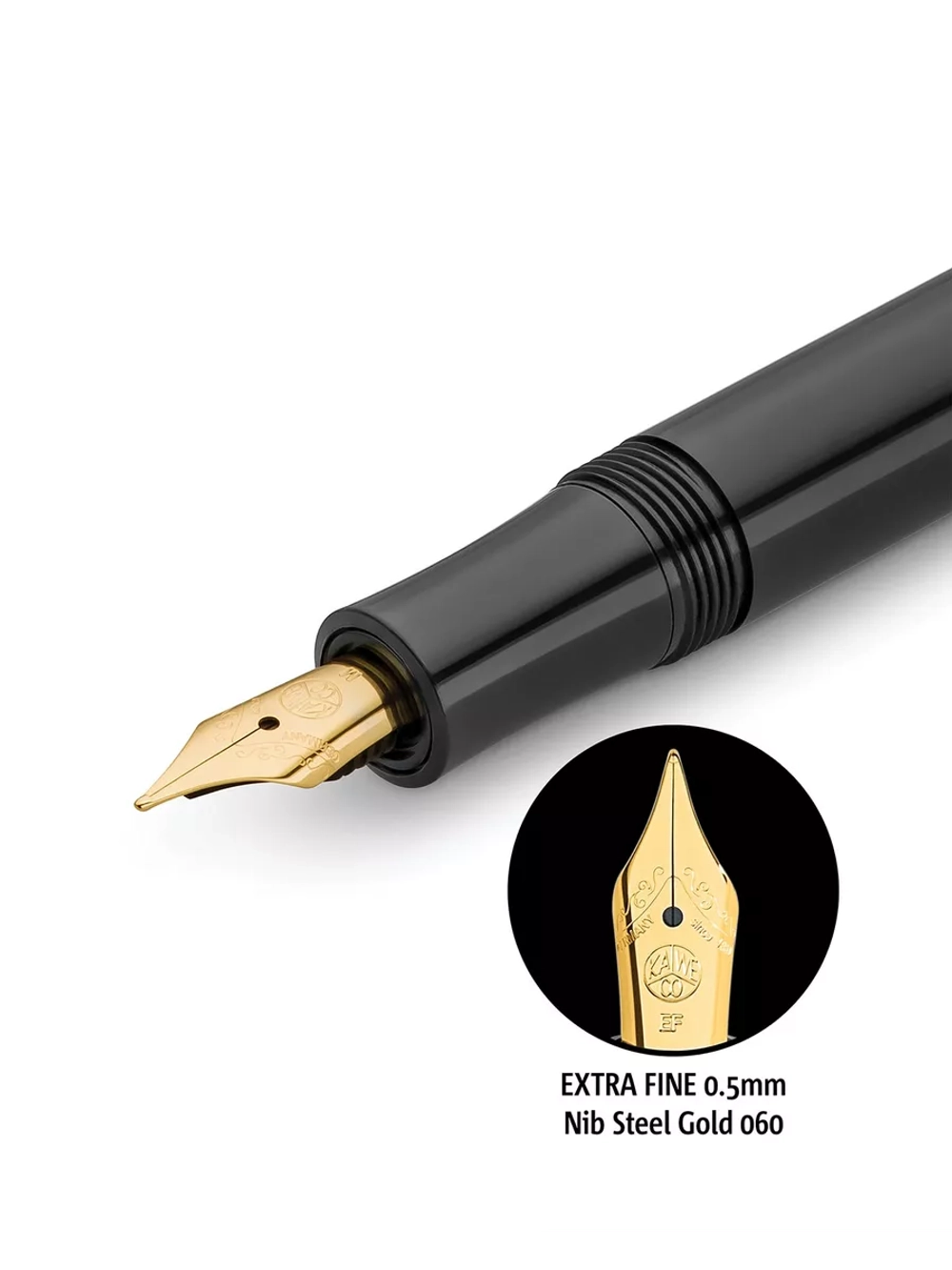 Перьевая ручка Kaweco CLASSIC SPORT Black EF (10000044) 0.5мм, черный корпус