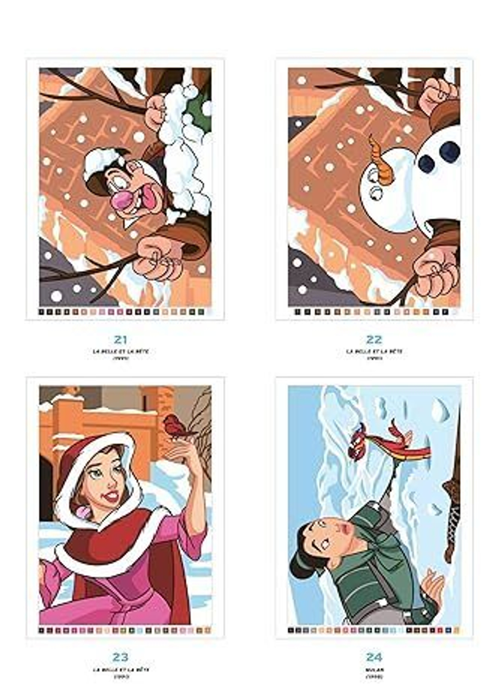 Раскраска по номерам Coloriages mysteres Disney - Зима, 128стр.