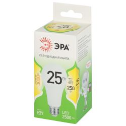 Лампа светодиодная ЭРА GREEN LINE LED A60-25W-830-E27 GL 25Вт груша теплый свет E27 | Лампы cветодиодные Груша (A)