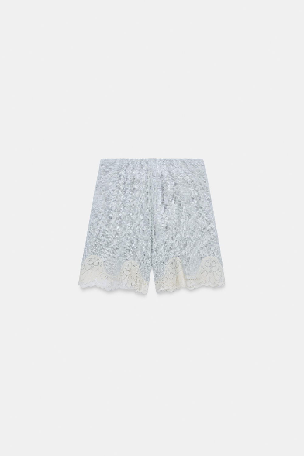 ШОРТЫ ИЗ ФАКТУРНОЙ ТКАНИ С КРУЖЕВОМ — ZARA