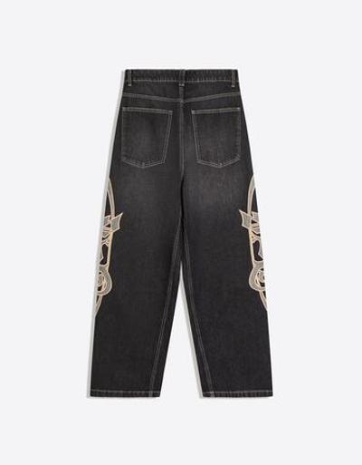 Мужские джинсы super baggy fit с нашивками по бокам - BERSHKA