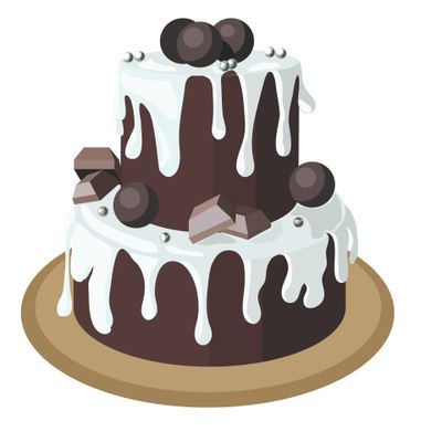 шоколадный торт на белом фоне