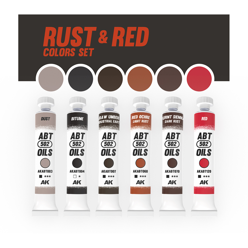 Abteilung 502 Rust & Red Colors Set - набор масляных красок, 6х20 мл