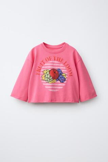 ZARA - FRUIT OF THE LOOM™ ФУТБОЛКА С ПРИНТОМ, СВЕТЛАЯ ФУКСИЯ