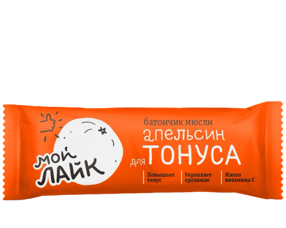 Мой Лайк . Батончик Апельсин для тонуса . Упаковка 25 г
