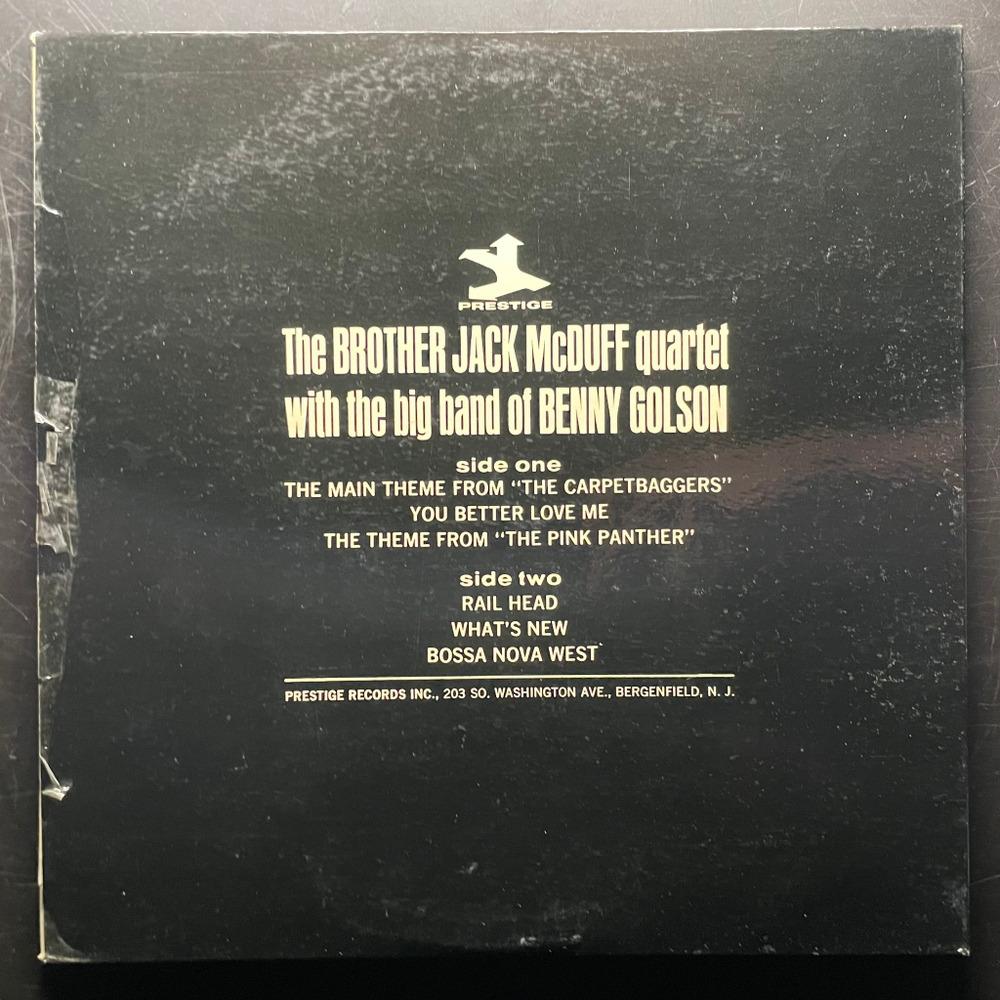 The Brother Jack McDuff Quartet With The Big Band Of Benny Golson ‎– The Dynamic Jack Mc Duff (США 1964г.)