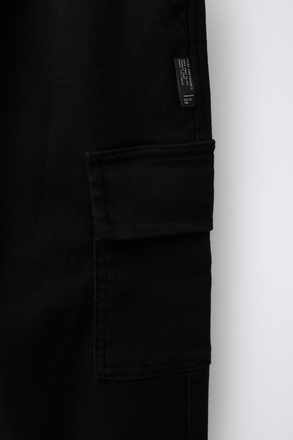ZARA БРЮКИ КАРГО, ЧЕРНЫЙ