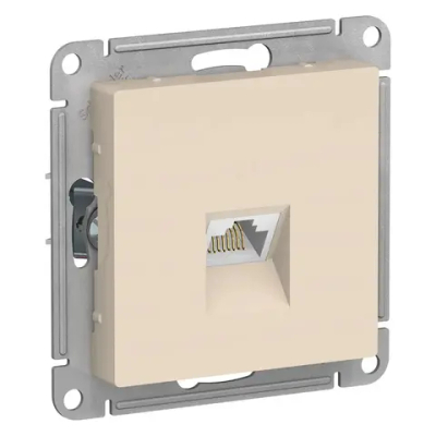 ATLASDESIGN РОЗЕТКА компьютерная RJ45 кат. 6A, механизм, БЕЖЕВЫЙ