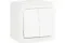 Выключатель Legrand Quteo 2-клавишный накладной IP44 белый 25969