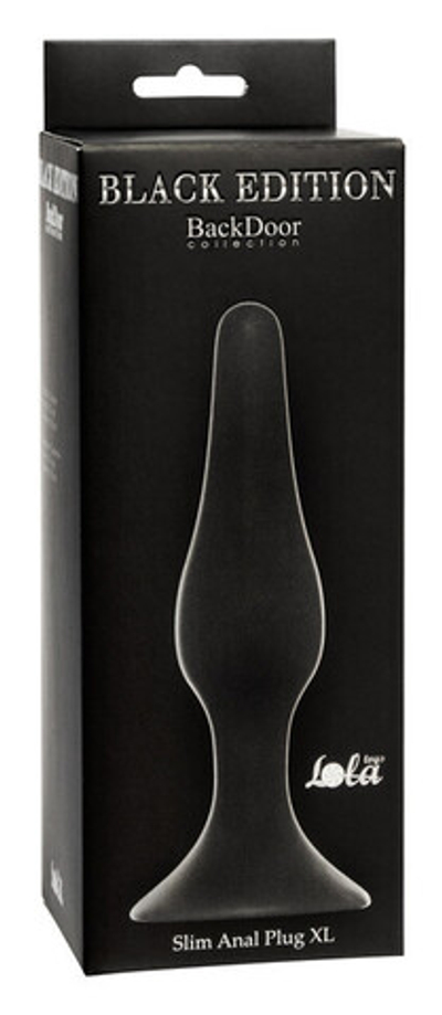 Большая анальная пробка на присоске Slim Anal Plug XL (15,5 см , черный) (Цвет: черный)