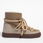 Высокие комбинированные кеды INUIKII Sneaker Classic Beige на меху