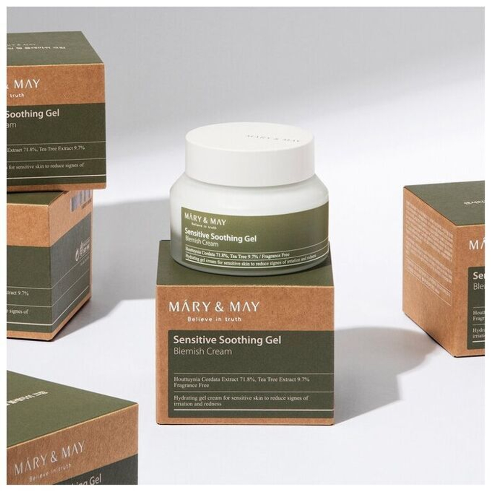 Mary&May Sensitive Soothing Gel Cream успокаивающий крем для чувствительной жирной кожи