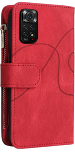 Дизайнерский чехол-книжка из кожи для XIAOMI REDMI NOTE 11 / 11S с кошельком, 5 слотами для карт и подставкой