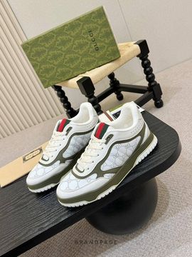 Кроссовки бело-оливковые от Gucci Re-Web BP5-283839