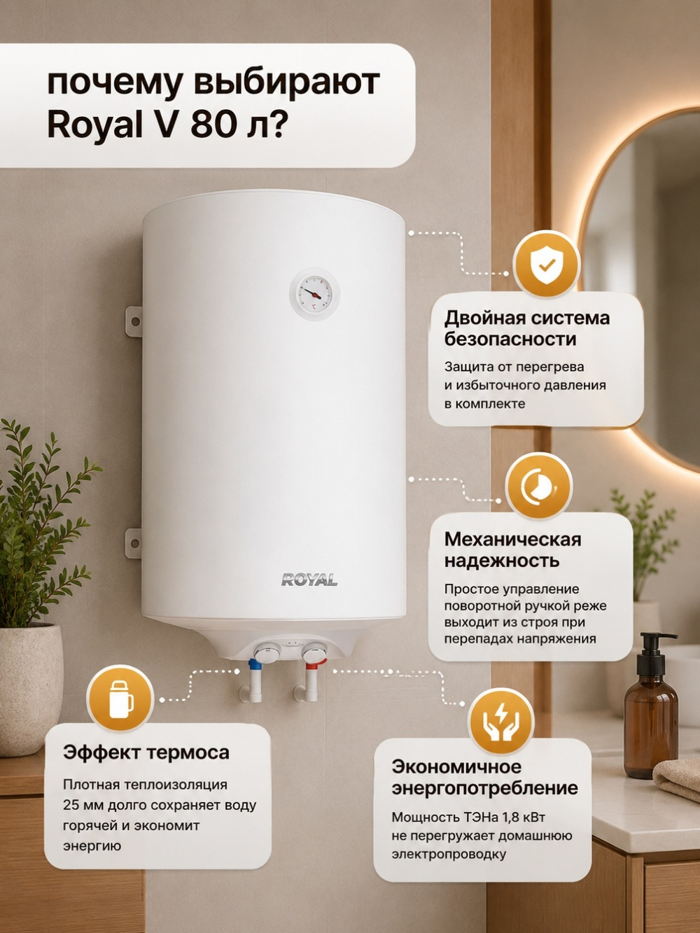 ЭВН Royal Classic 2.0 кВ 80 л KZ