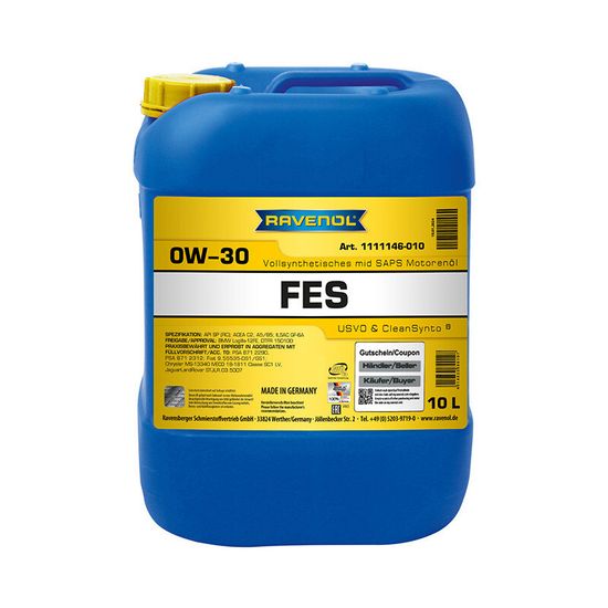 FES 0W-30 RAVENOL Моторное масло 10 Литров