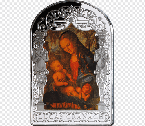 Андорра 2013, 15 динаров, серебро. Мадонна под елью. Лукас Кранах Старший