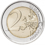 2 евро 2010 Италия. 200 лет со дня рождения Камилло Кавура. UNC