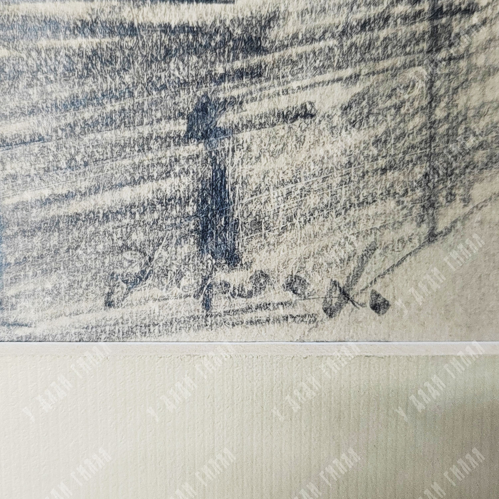 Динес Ю. С. Опрокинутая лодка / Церковь. Саратов. Бумага, карандаш. 1942