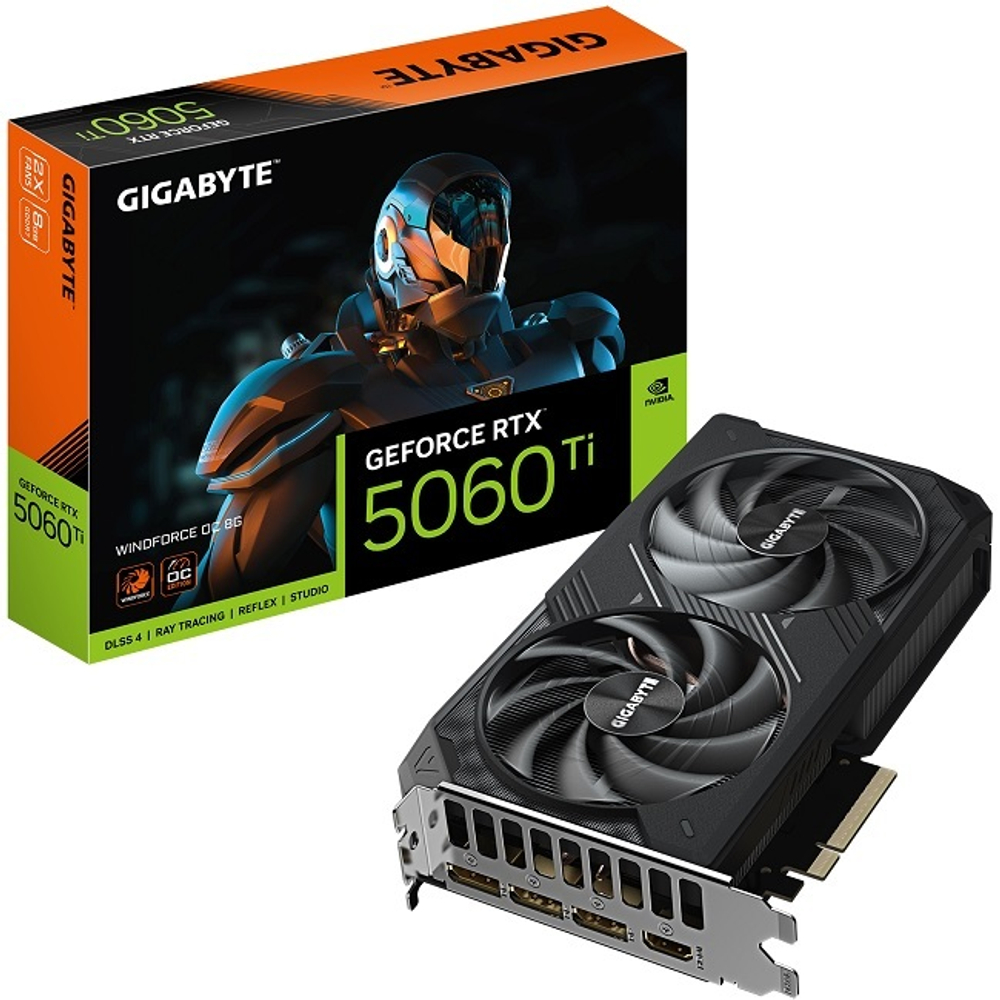 Видеокарта GIGABYTE GeForce RTX 5060 Ti WINDFORCE OC 8GB (GV-N506TWF2OC-8GD)